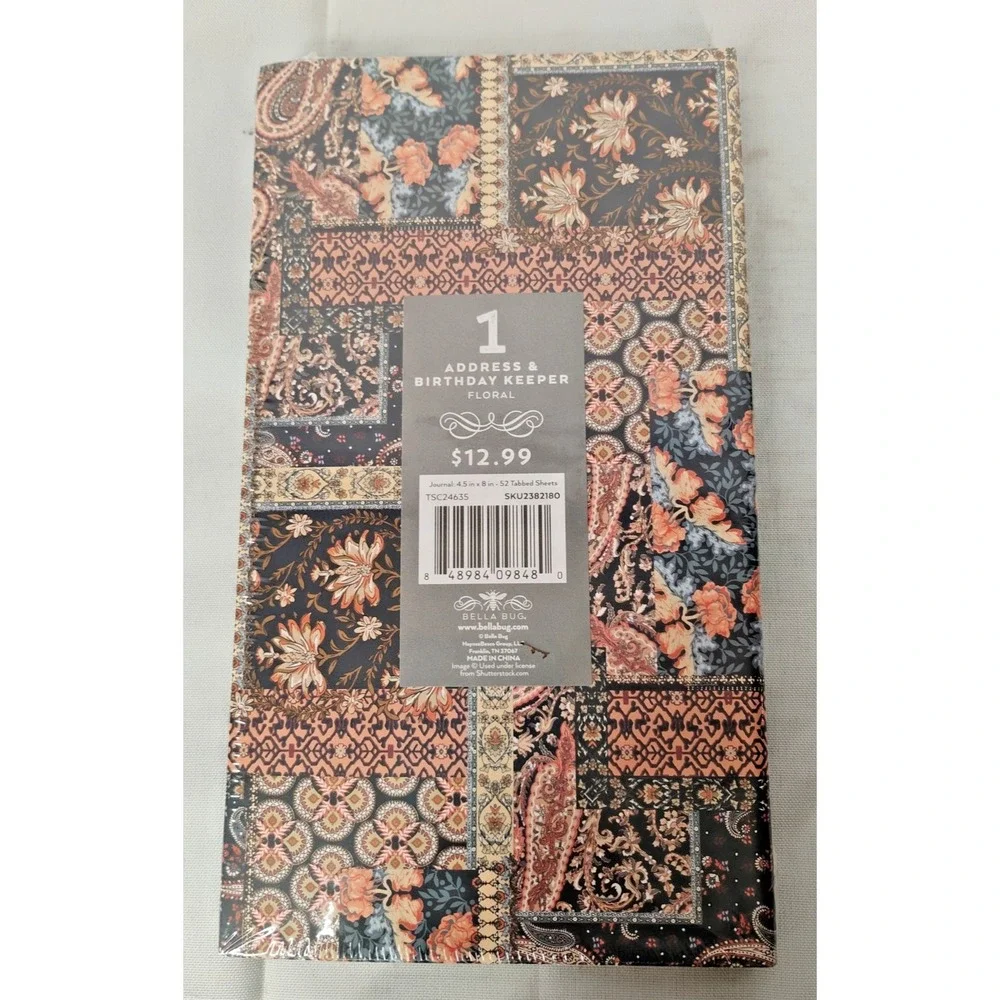Bella Bug Address Book Birthday Keeper Journal Hardback 4.5x8in 52 Tabbed Sheets